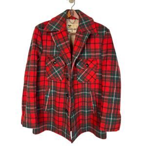 Huckberry Vintage Wool Barn Jacket Sz L Red Plaid Lakeland Outdoor Chore Coat